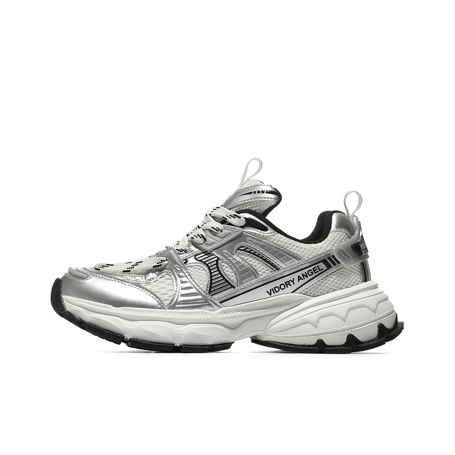 VIDORY ANGEL Противоскользящий устойчивый к истиранию низкий топ кроссовки с толстой подошвой мужские белый серебристый