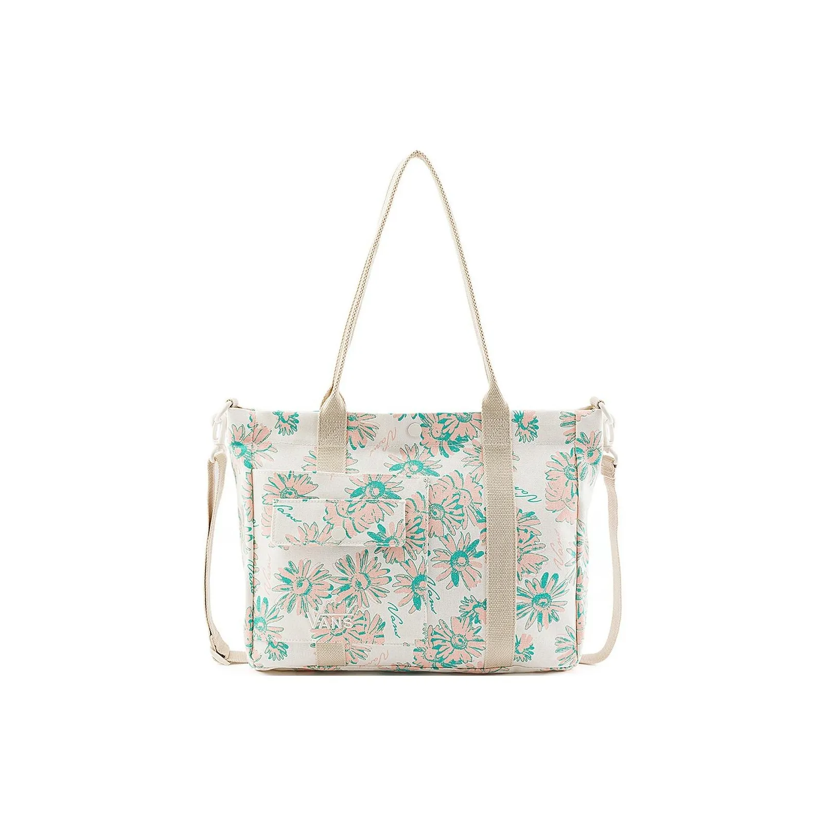 Vans Cotton Tote Bag Shopping Bag Shoulder Bag Crossbody Bag Handbag Women's Ecru