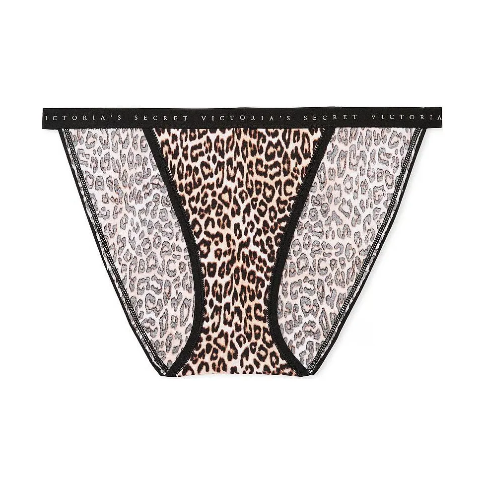 Victoria's Secret Эластичный хлопок STRING Бикини Пантика Марципан Леопард Нижнее белье Женские 1 упаковка Леопардовый принт