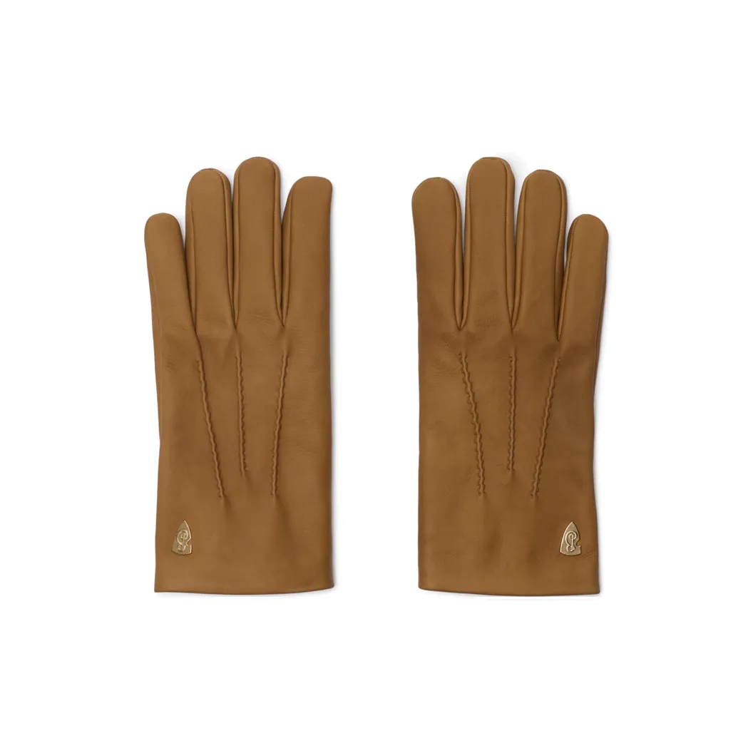 Burberry Calfskin, Cashmere, Silk Gloves Men's Brown