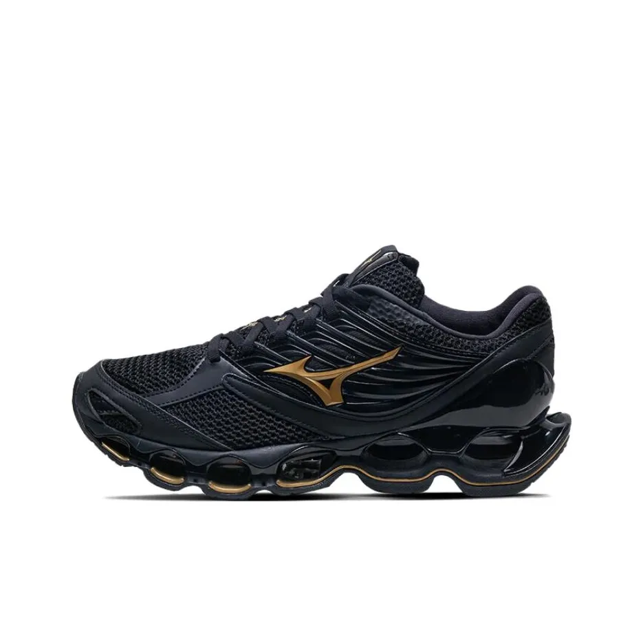 Mizuno Anti-Slip Wear-Resistant Low-Top Casual Running Shoes Unisex Black Yellow