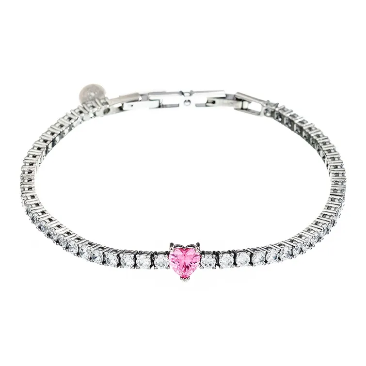 CHIARA FERRAGNI Zircon, Rhinestones, 18K Gold Plating Italian Luxury Bangle Women's Silver