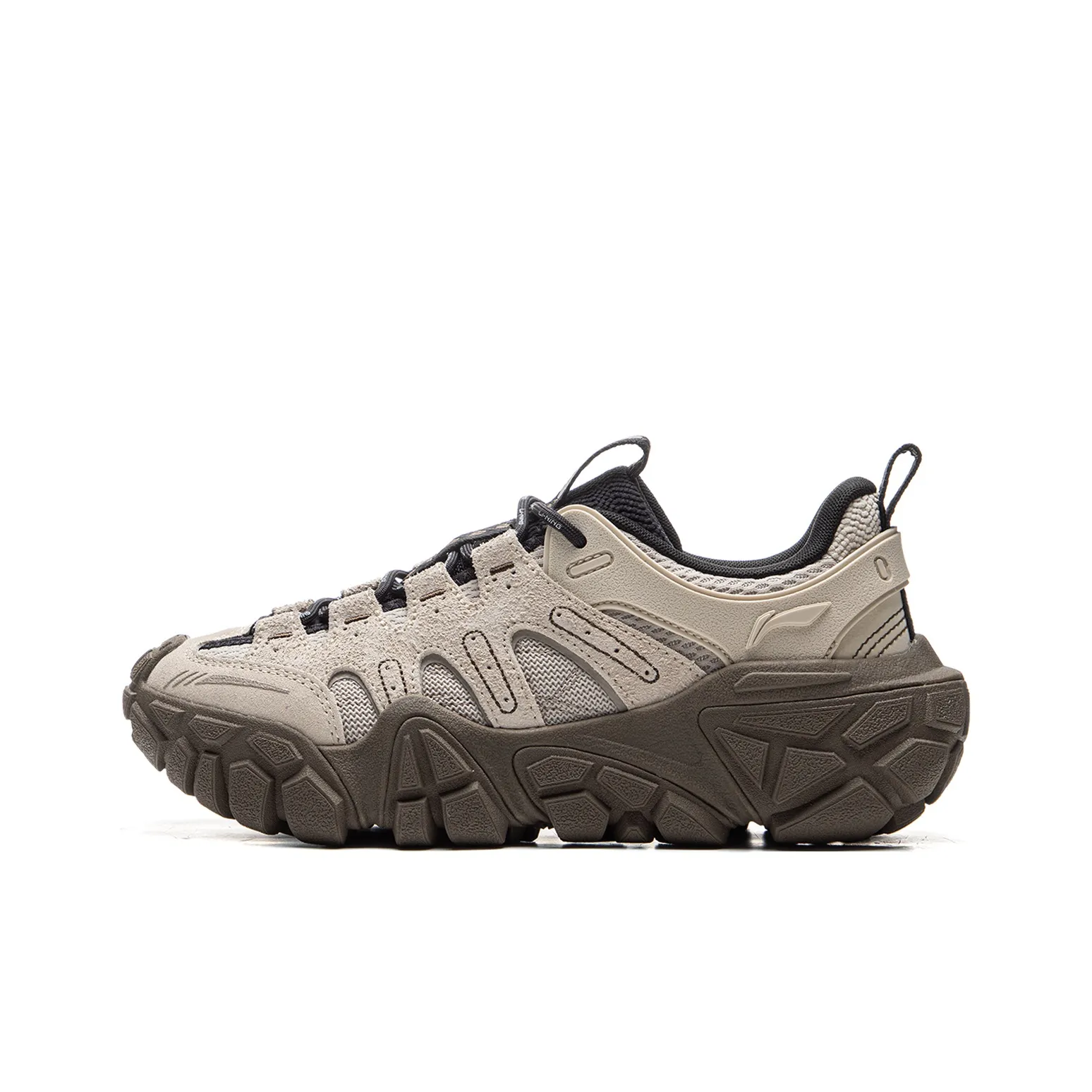 LiNing Dunes Cushioning Anti Slip Wear Resistant Breathable Height Increasing Low Top Casual Shoes Women's Oat Gray