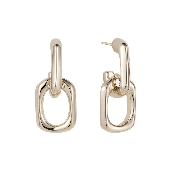 CAROMAY Серебро S925 Серьги-гвоздики Женские Кофейное золото