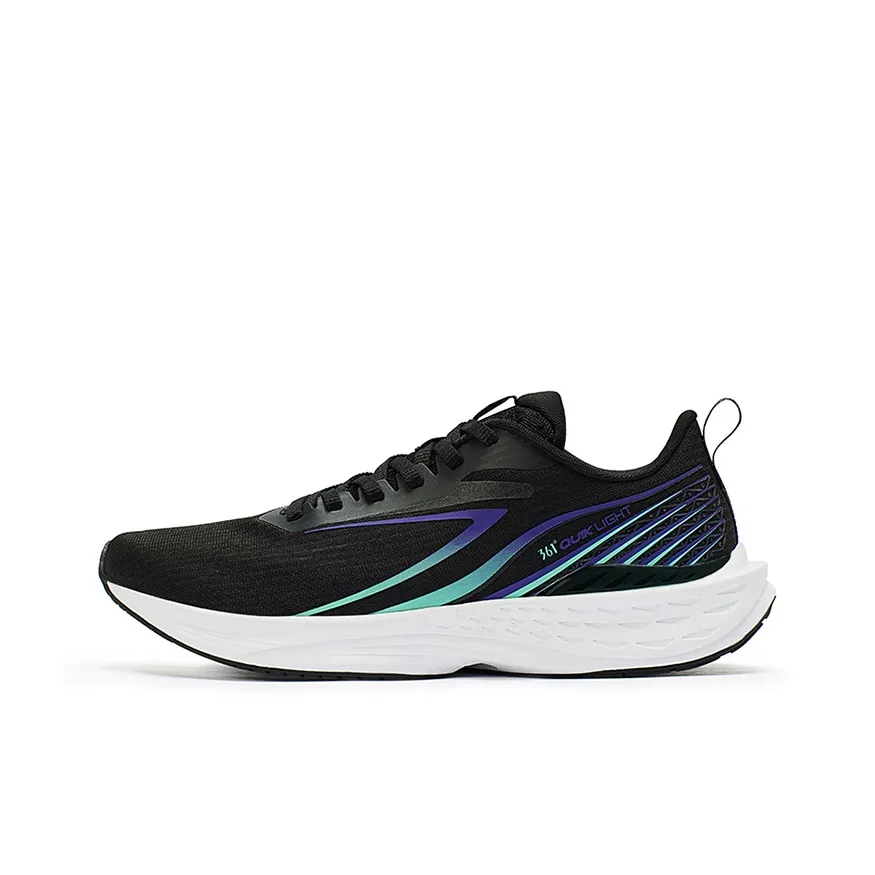 361° Flying Fish 3.0 Slip Resistant, Abrasion Resistant, Breathable Low Top Running Shoes Men's Black Green Purple