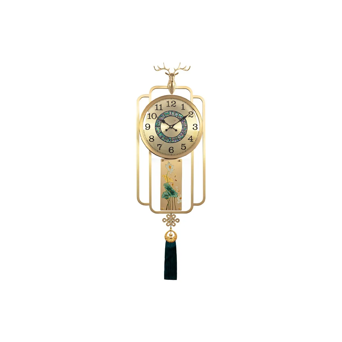 HENSE Кварцевый механизм Эмаль And Смола Baking Украшение Гостиная Часы Золотой циферблат Унисекс Кварцевые Часы HW2061