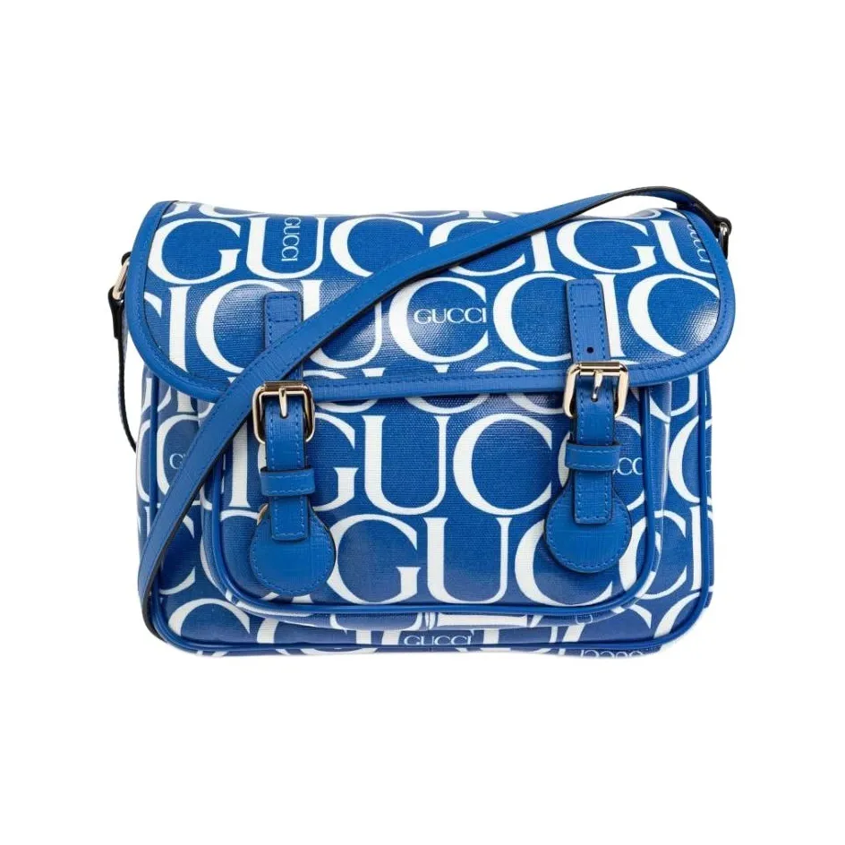 GUCCI Coated Canvas Shoulder Bag, Crossbody Bag Kids' Blue