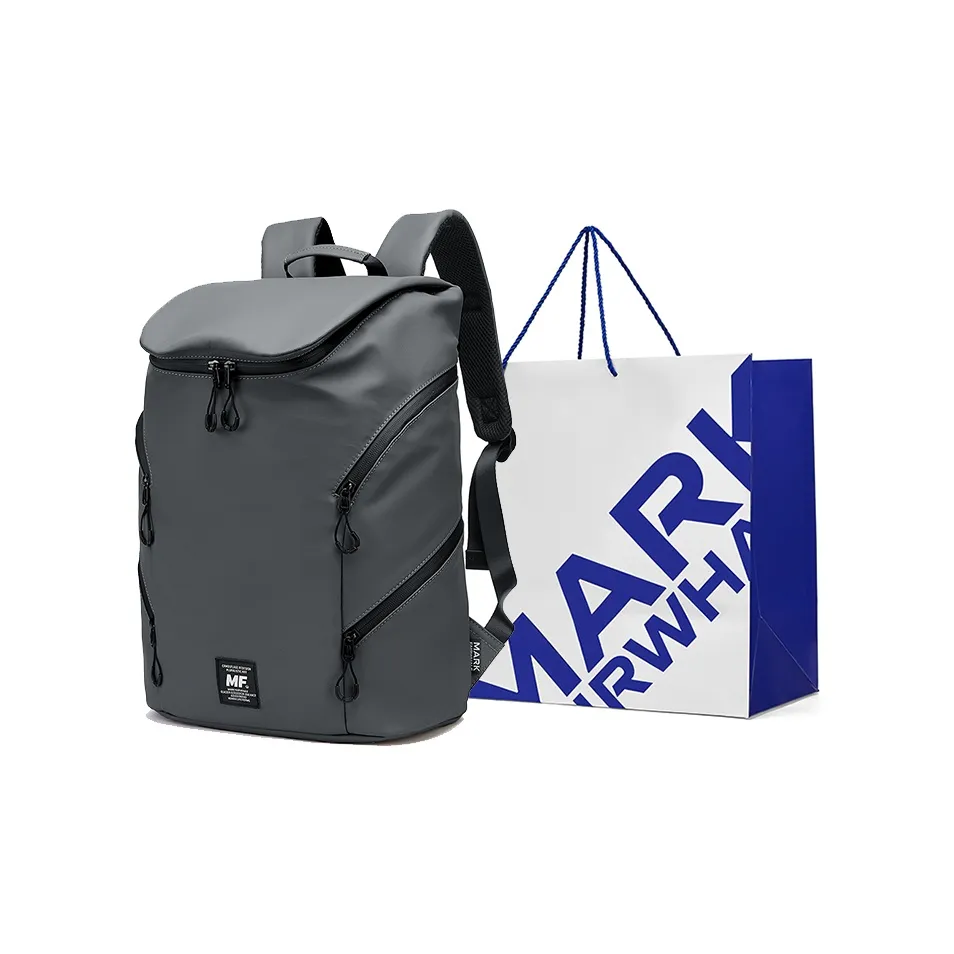 FAIRWHALE Fabric Backpack Backpack Backpack Laptop Bag Unisex Black/Medium Gray