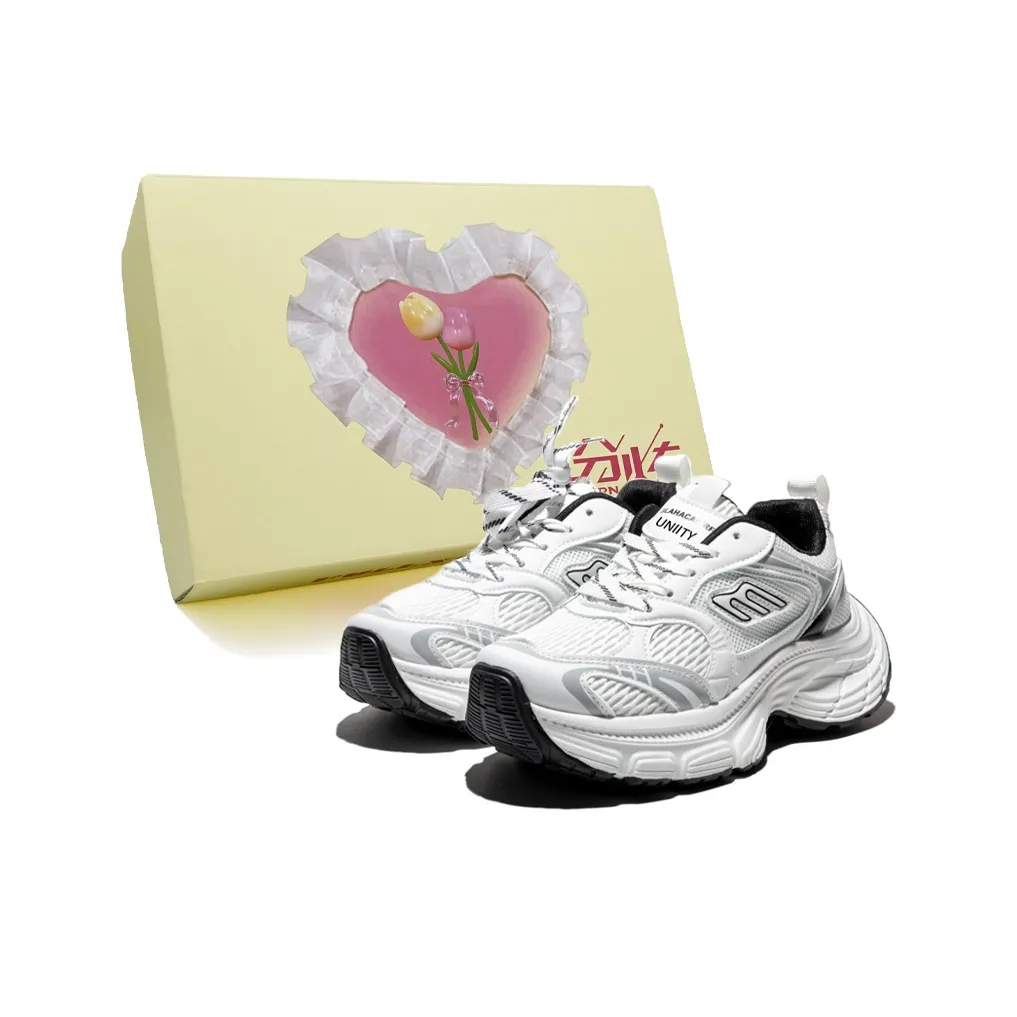 FULLXUAN Platform Sports Versatile Lightweight Height Increasing Low Top Chunky Kids Sneakers Women's Gift Box Set