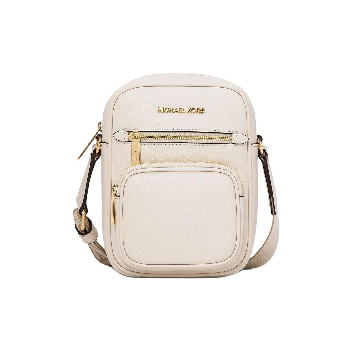 MICHAEL KORS Jet Set Cow Leather Crossbody Bag Shoulder Bag Medium Size Women's Cream White