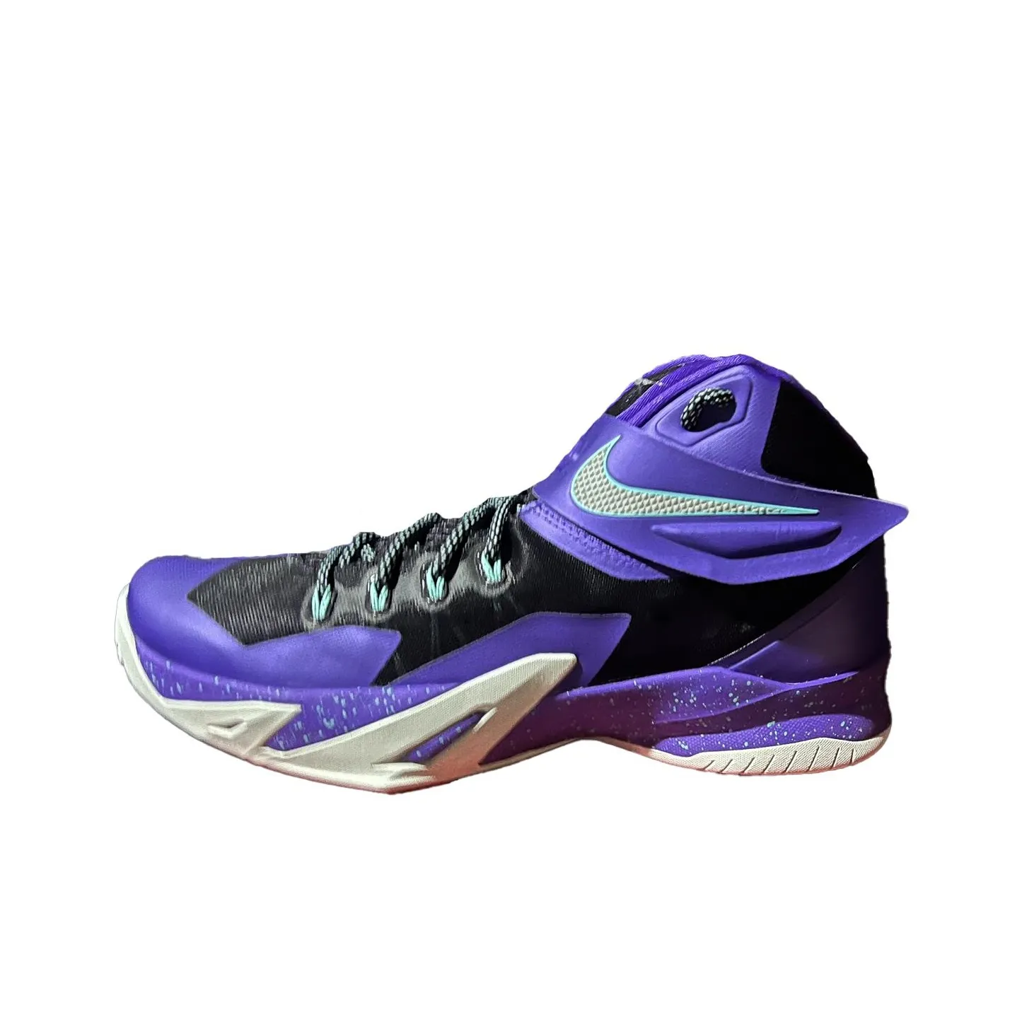 Nike Zoom Soldier 8 Anti Slip Wear Resistant High Top Basketball Shoes Men's Purple Black