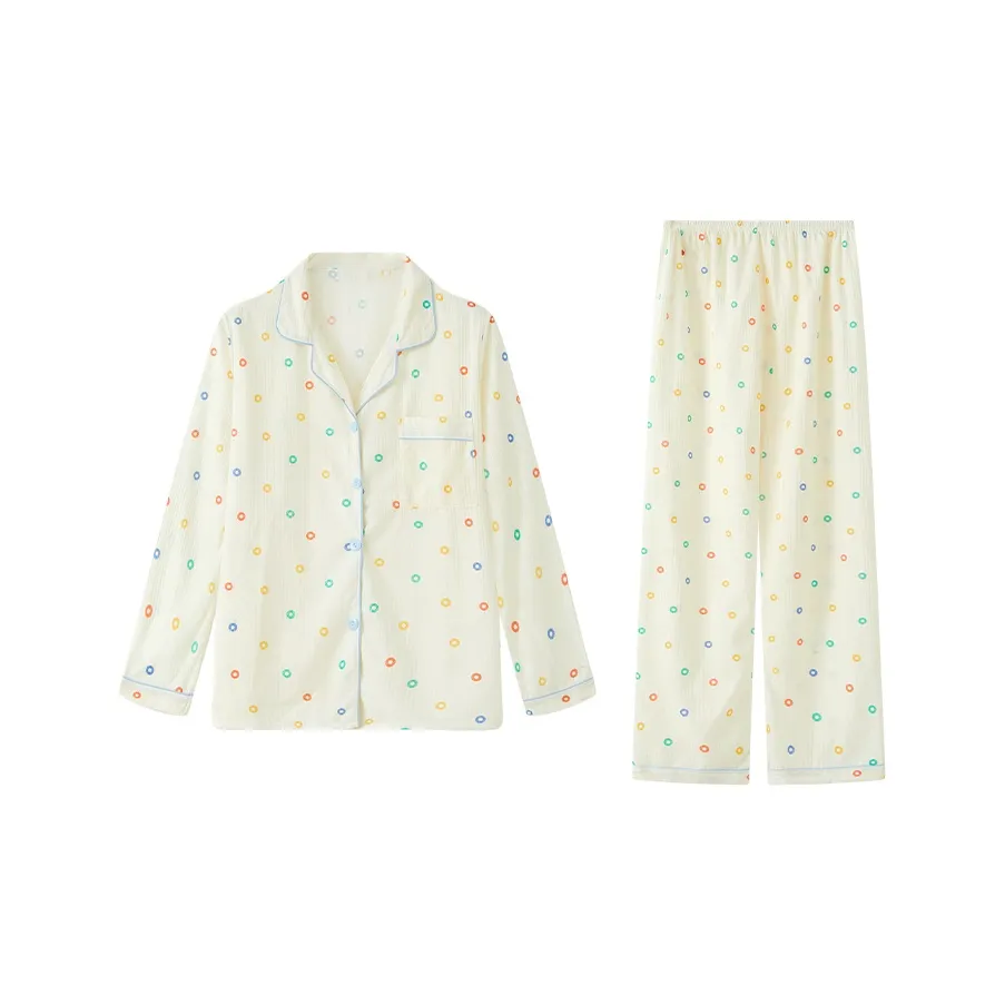 Сон Длинный Sleeved Брюки Домашняя одежда Dormitory Домашний Верхняя одежда Готовый Fashion Minimalist Style Корейский стиль Женские