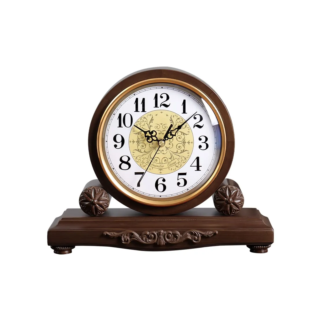 HENSE Настольные часы Винтаж Гостиная Декор Настольные часы Белый циферблат Унисекс Кварцевый механизм Часы HD219