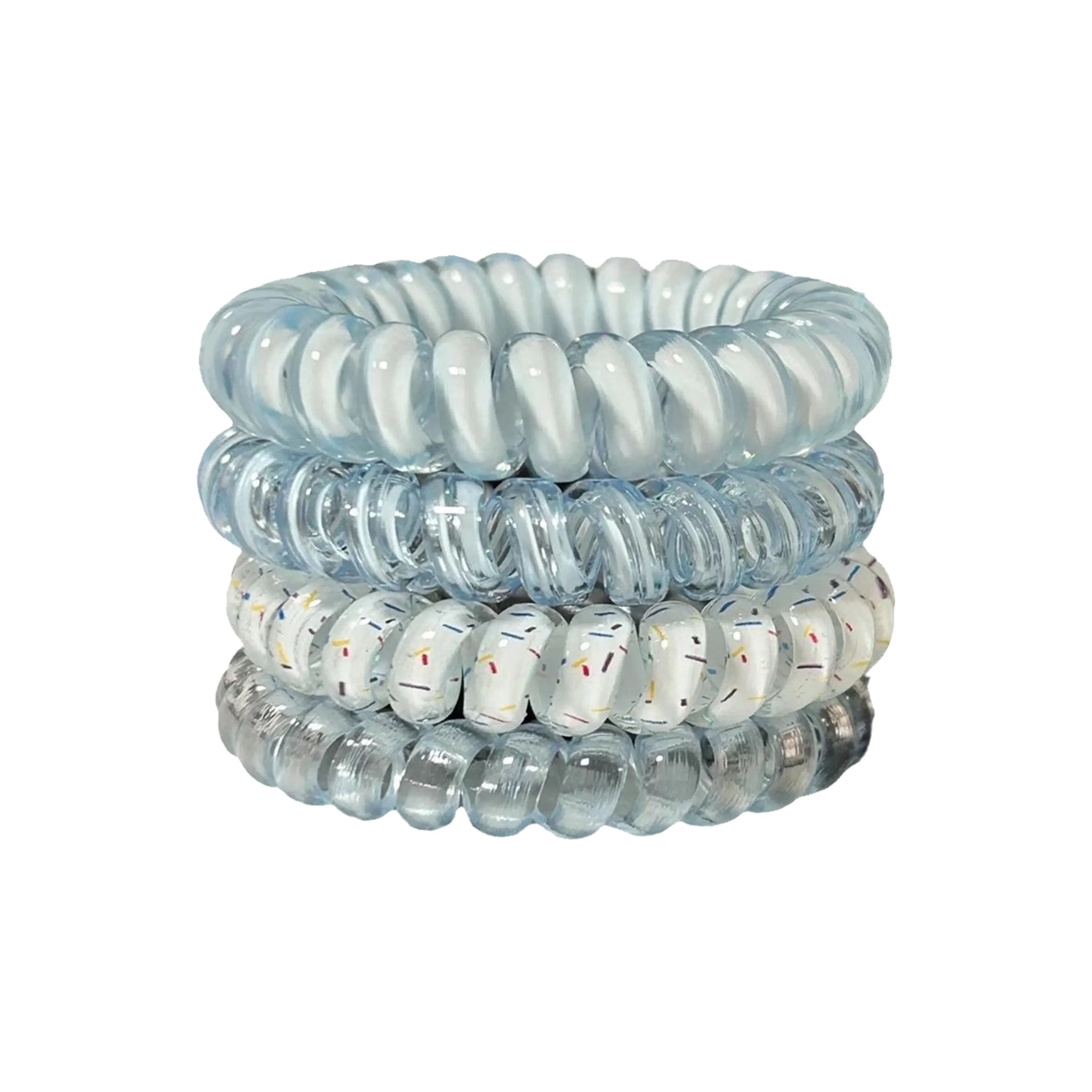 IOTS Cute Mint Coconut Polka Dot Telephone Cord Hair Tie Women's
