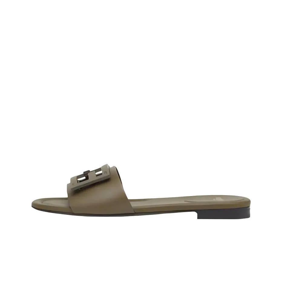 FENDI Baguette Slide Slippers Women's Army Green