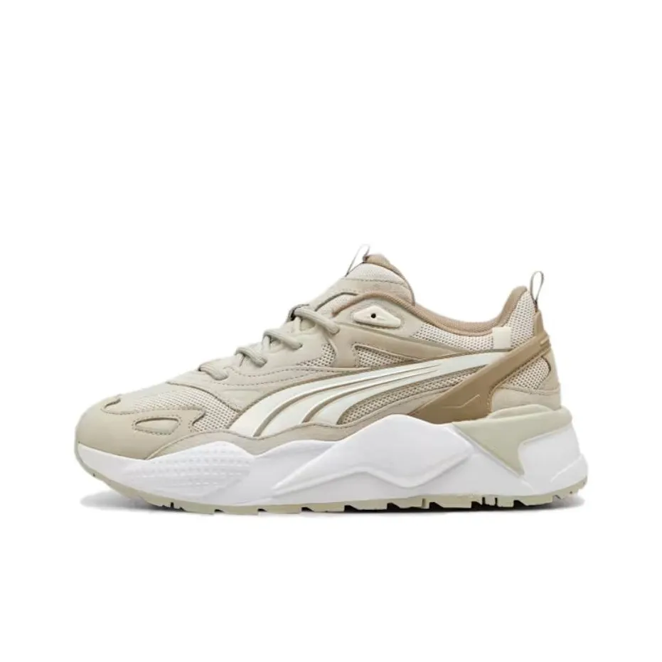 PUMA RS X Slip-Resistant Легкий Увеличение Высоты Низкие Кроссовки для Бега Унисекс Серый Белый