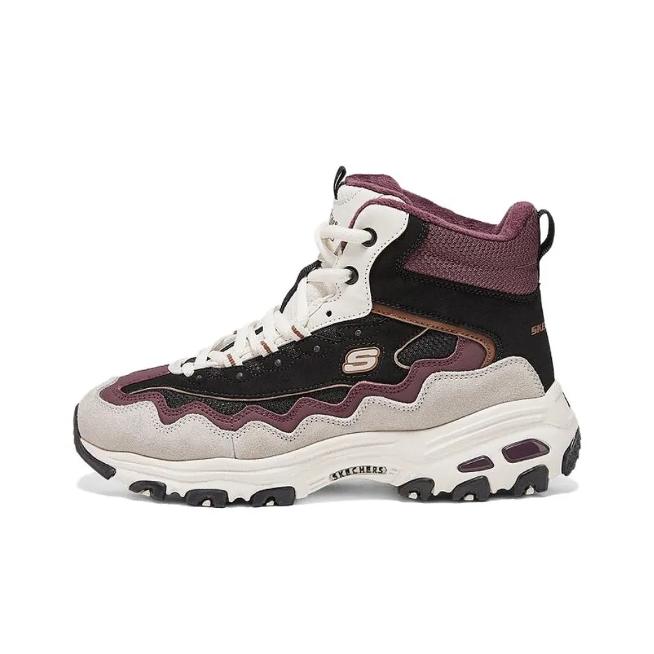 Skechers DLITES High Top Casual Shoes Women's Black Purple
