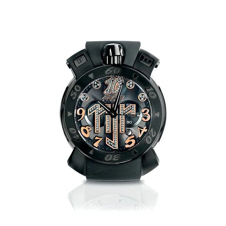 GAGA Neymar Наручные часы Кварцевый механизм Силиконовый ремешок 48 мм Черный циферблат Мужские часы