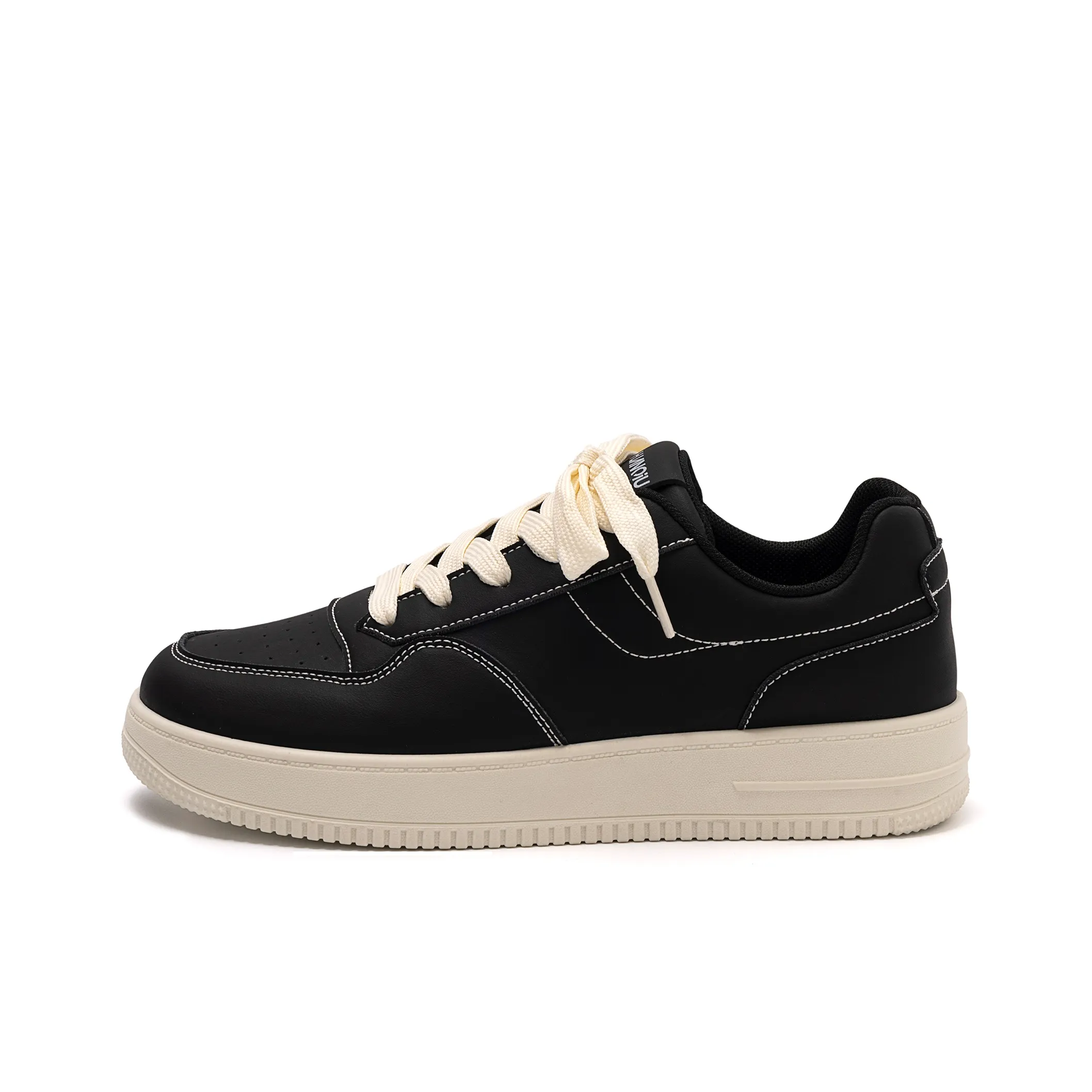 HUANQIU Skateboard Shoes Men Low Top Black