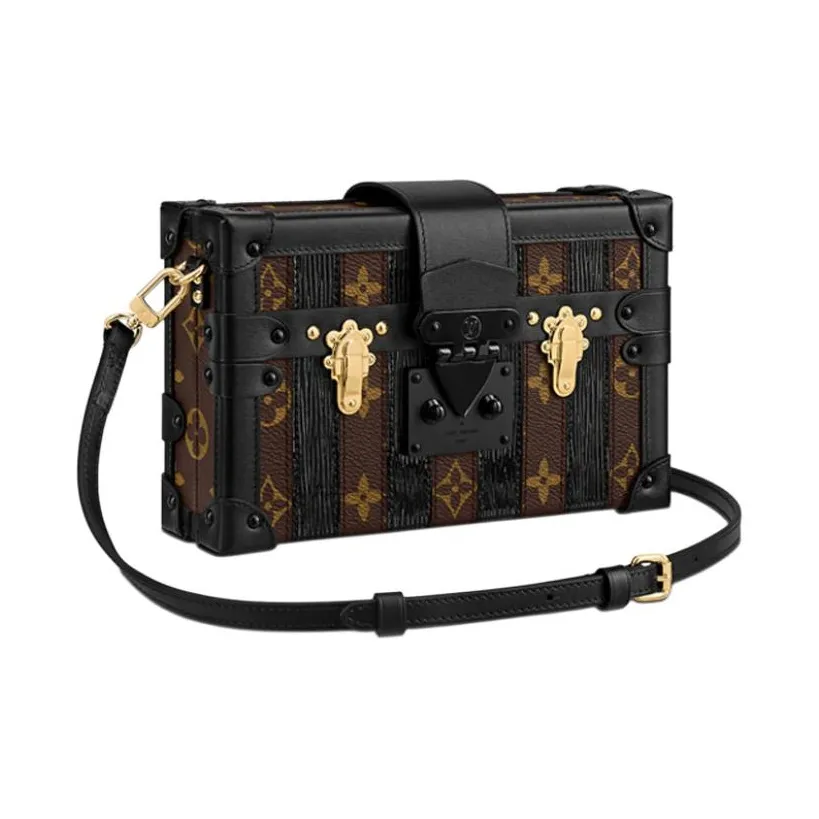 LOUIS VUITTON PETITE MALLE Canvas With Patent Leather Hard Case Women's Brown