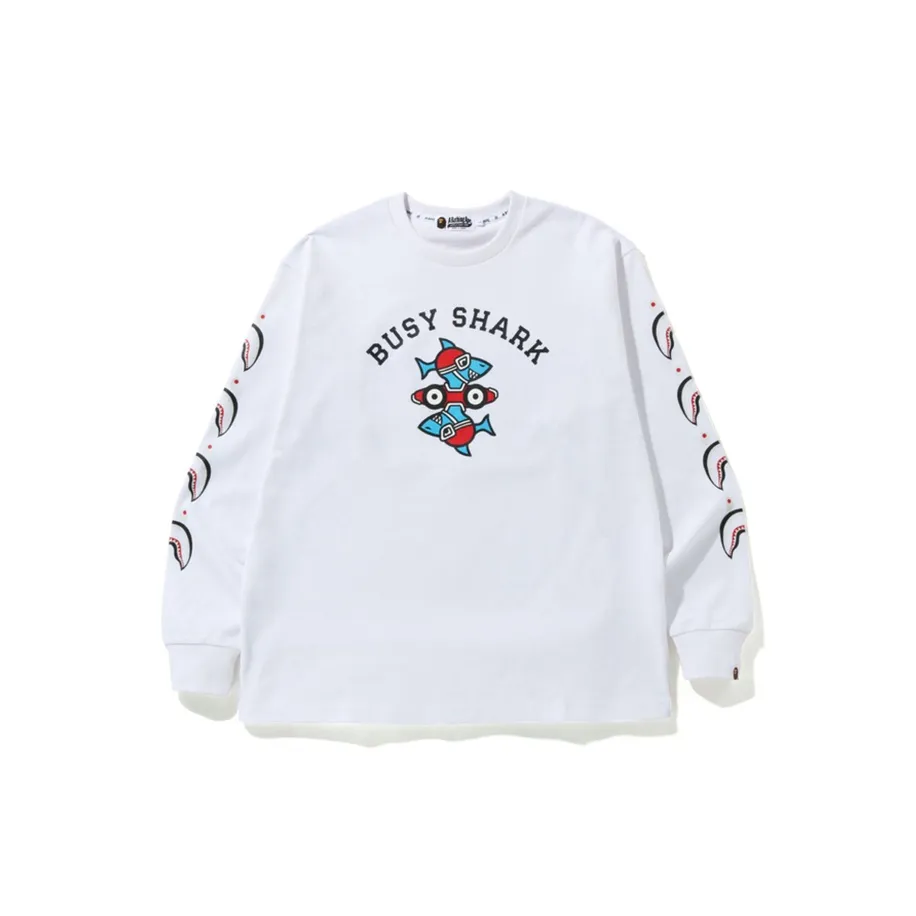Bape Busy Shark Relaxed Fit Heavy Weight L/S Tee