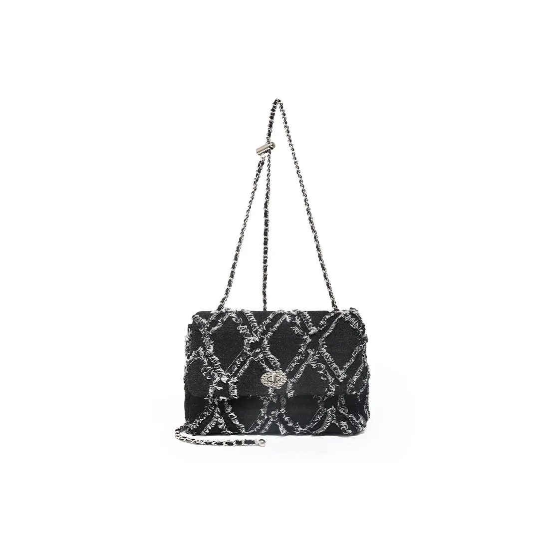 CHISIY Denim Small Square Bag Chain Crossbody Bag Regular Women's Blue/Flesh Pink/White