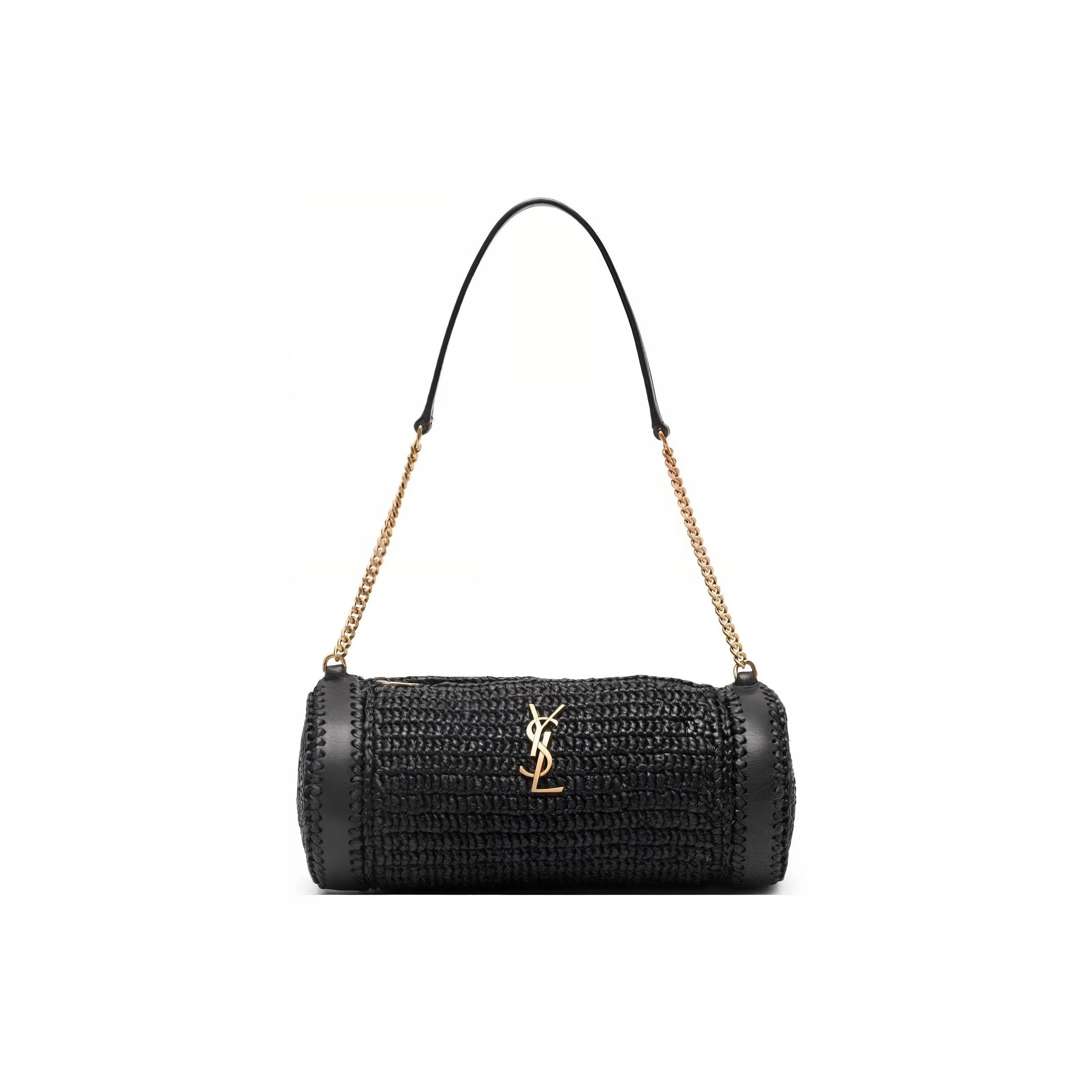 SAINT LAURENT Sade Series Raffia Crossbody Bag, Shoulder Bag Unisex Black