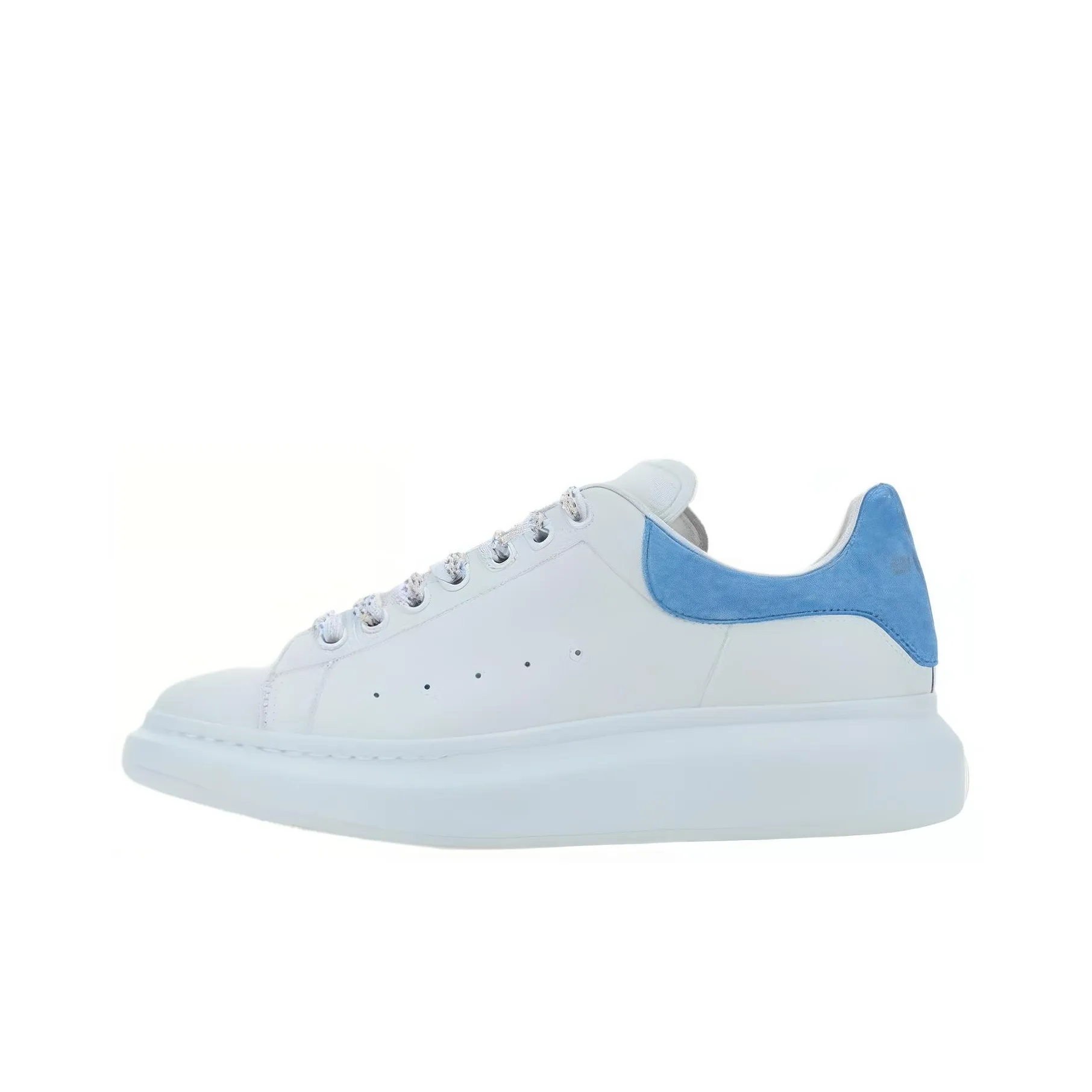Alexander McQueen Oversized White Lapis Blue Suede
