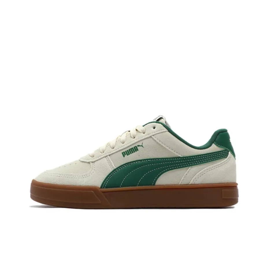 PUMA Caven Abrasion Resistant Breathable Low Top Skateboard Shoes Unisex Beige Green