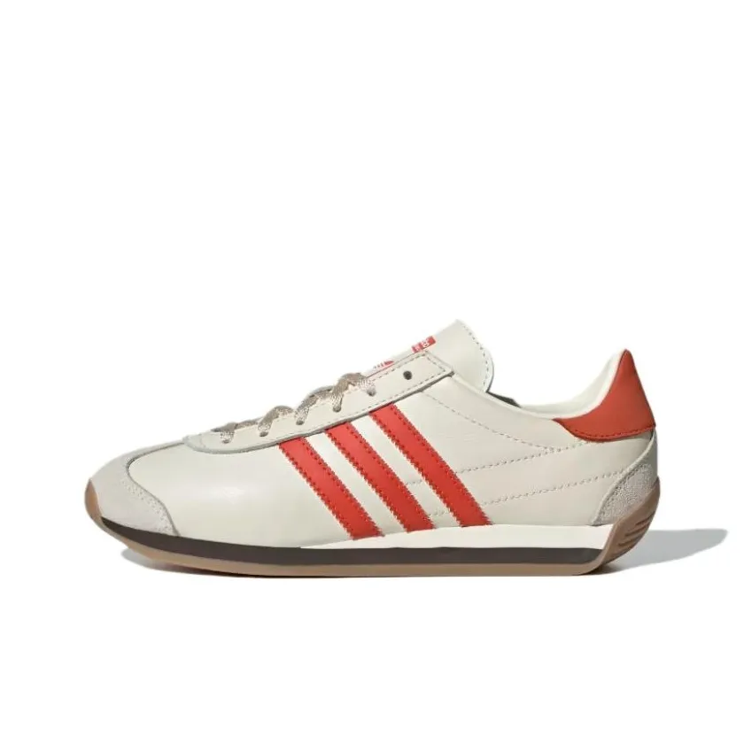 Adidas Originals COUNTRY OG Slip-resistant Abrasion-resistant Low Top Casual Women's Ecru Red Adidas Originals COUNTRY OG Противоскользящий Устойчивый к истиранию Низкий Топ Повседневный Женские Экрю Красный