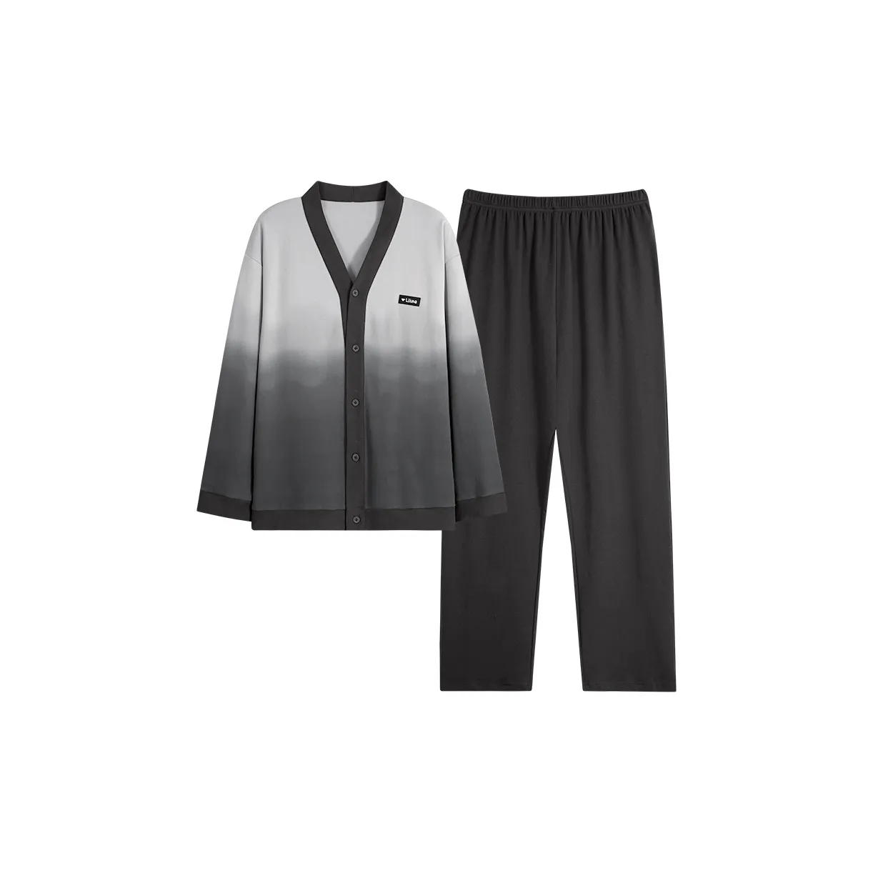 MIIOW Trend Party Series Pajama Set Men's Black Ink Gray