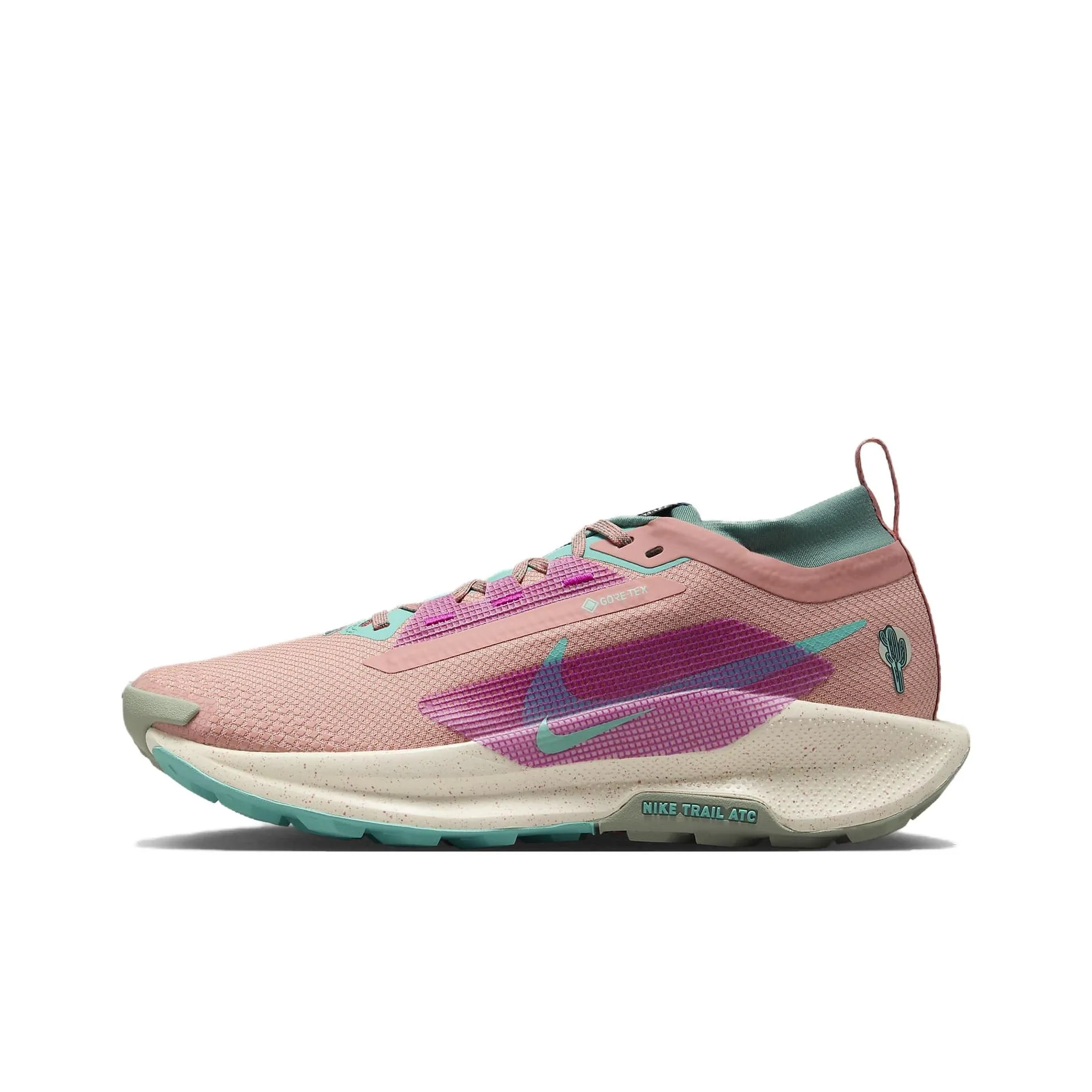 Nike Pegasus Trail 5 Slip-on Устойчивый к истиранию Водонепроницаемый Низкий верх Кроссовки для бега по пересеченной местности Женские Розовый Фиолетовый