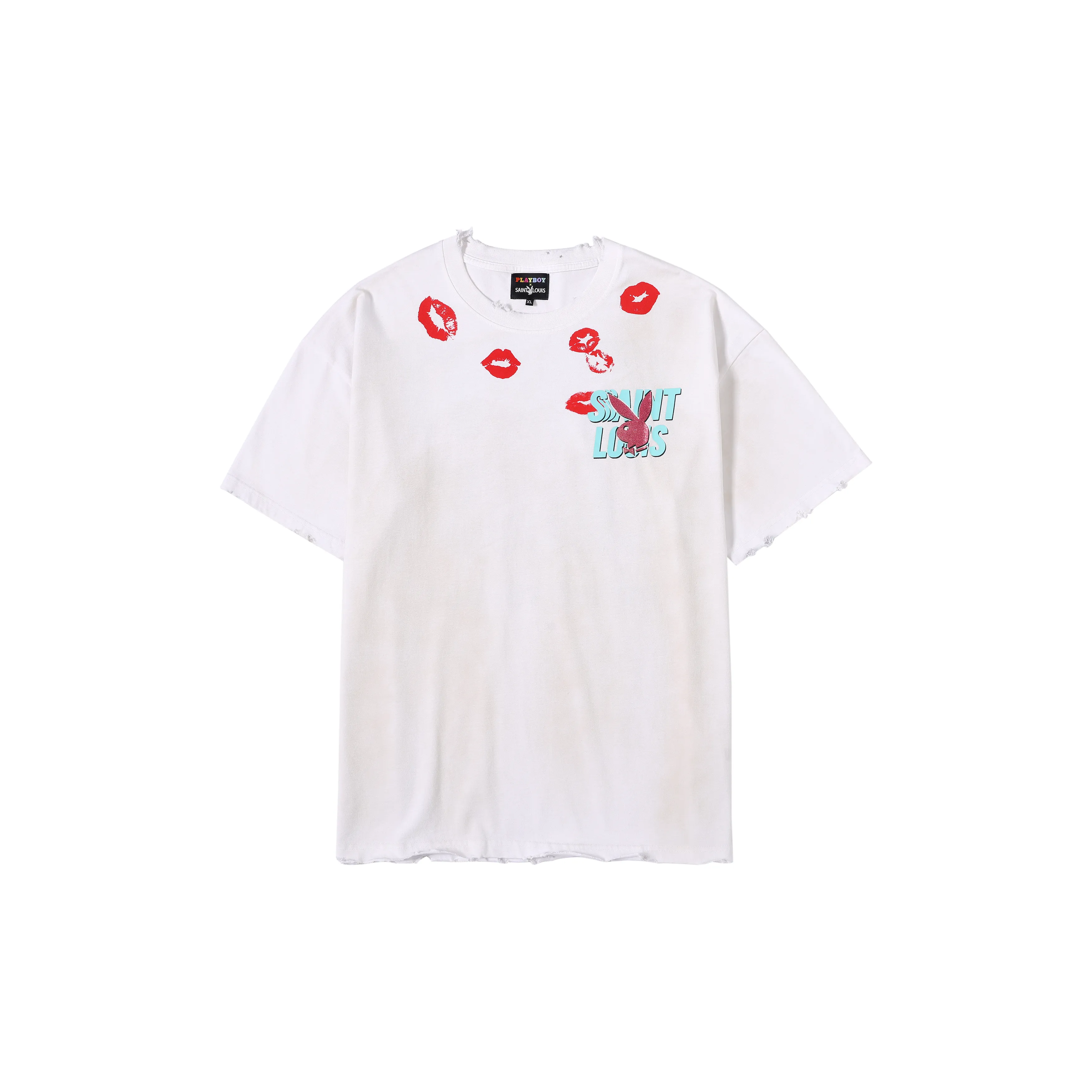 Playboy X SSSAINT LOUIS T Shirts Unisex Dirty White
