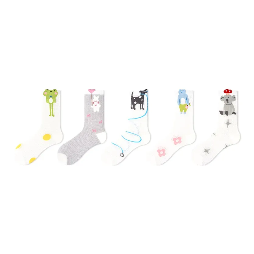 Primeet Mid Calf Socks Spring Summer Women's 5 Pack