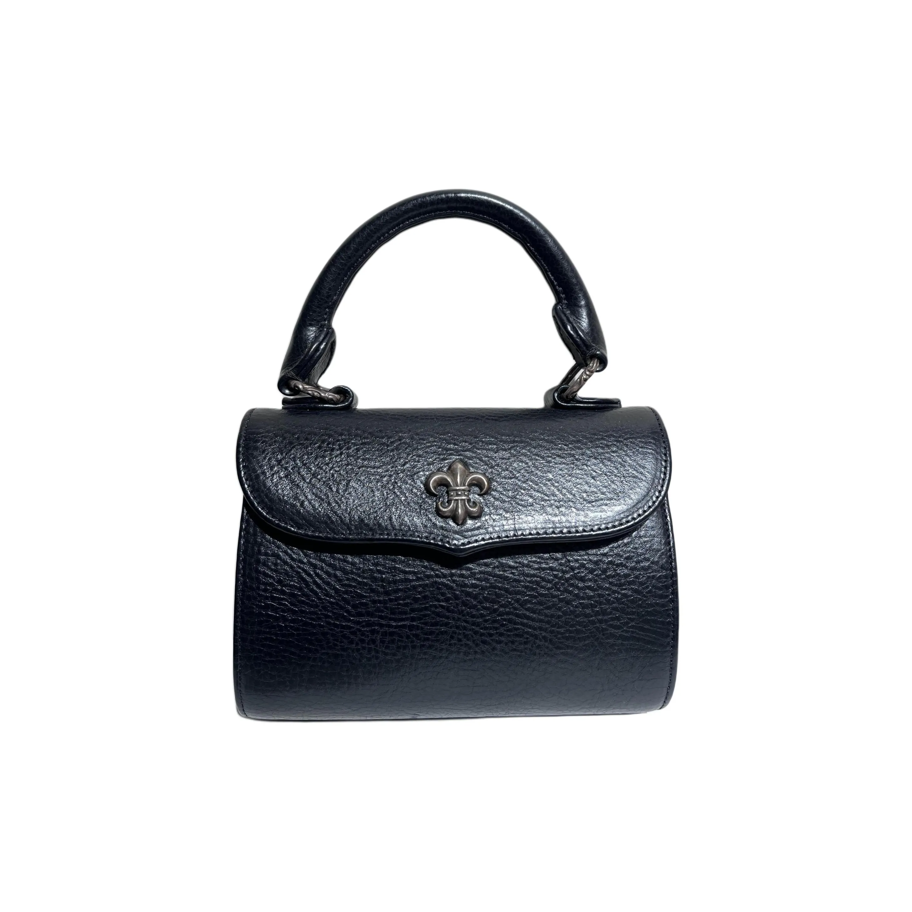 Chrome Hearts Cow Leather Flap Shoulder Bag Crossbody Bag Handbag Women's Black