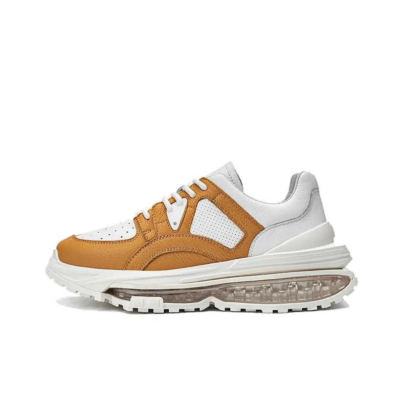 NAUTICA Slip Resistant, Abrasion Resistant, Lightweight, Height Increasing Low Top Chunky Sneakers Men's White Yellow