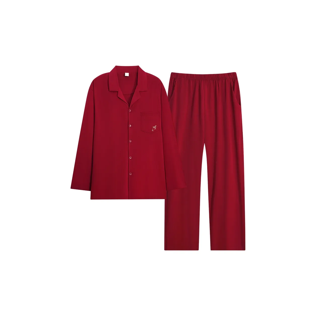 Sha Qian Пижамный комплект мужской бордовый