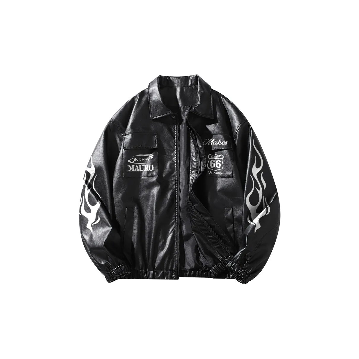 Qnxeey Leather Jackets Unisex