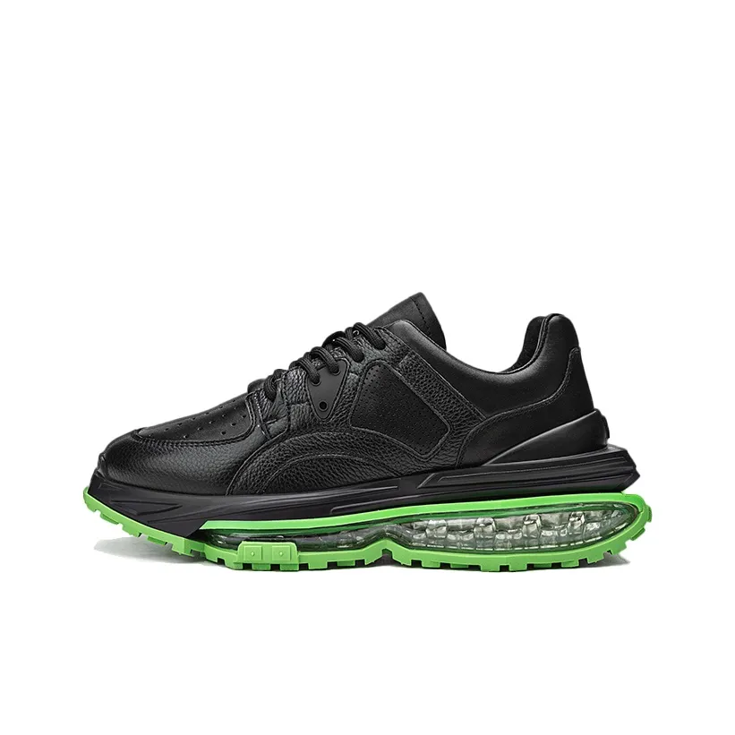 NAUTICA Slip Resistant, Abrasion Resistant, Lightweight, Height Increasing Low Top Chunky Sneakers Men's Black