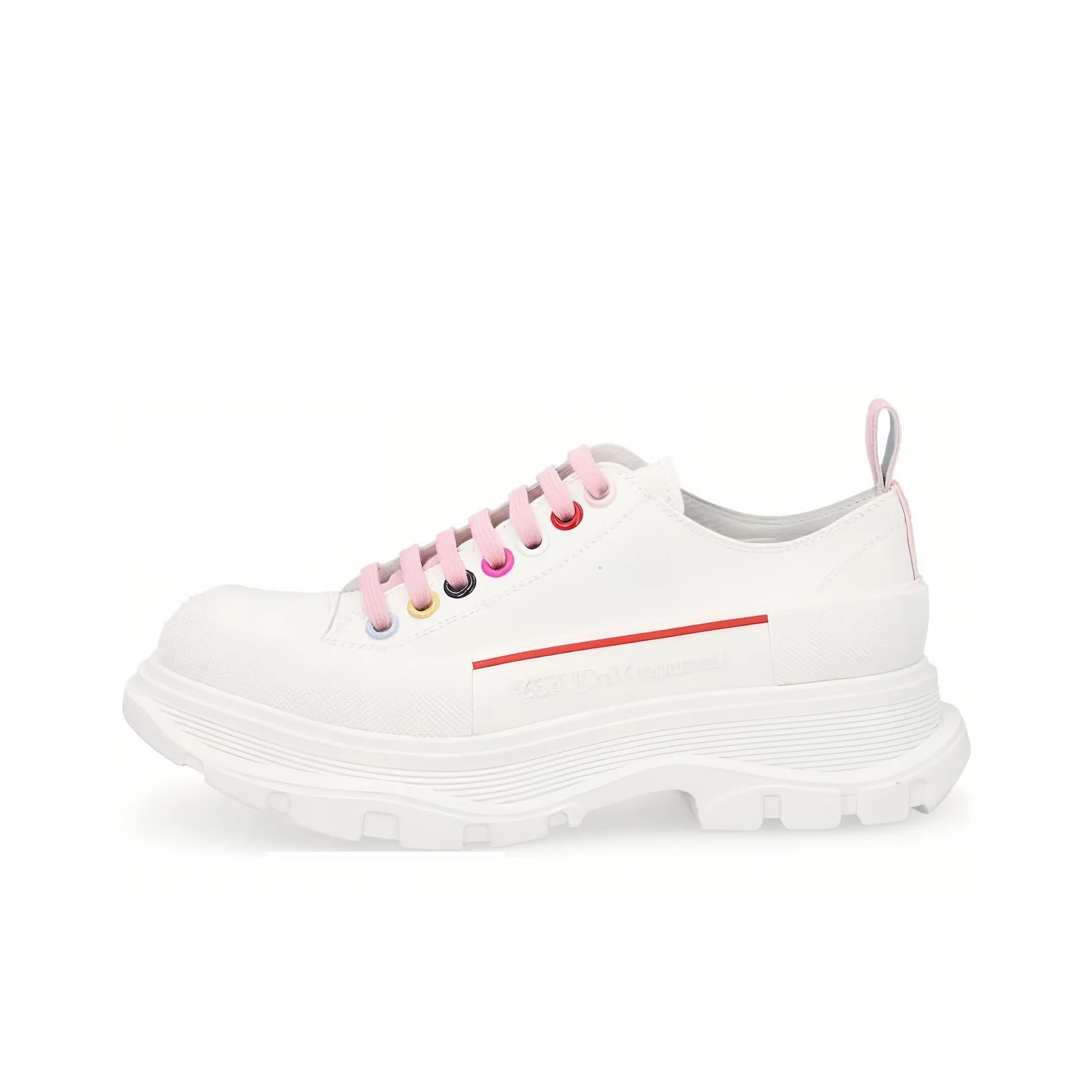Alexander McQueen Tread Slick Low Lace Up White Multi Women's