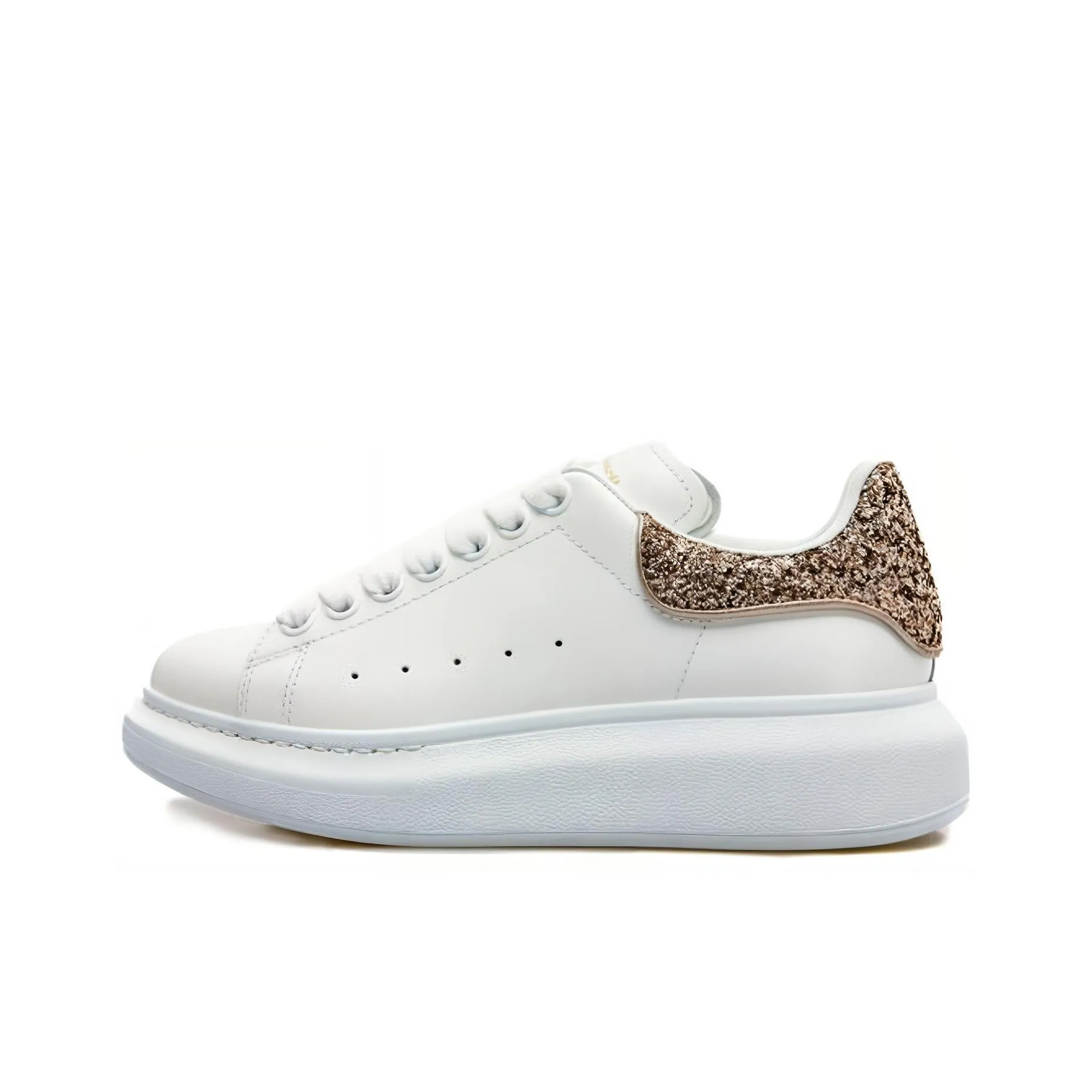 Alexander McQueen Oversized White Rose Glitter Women's