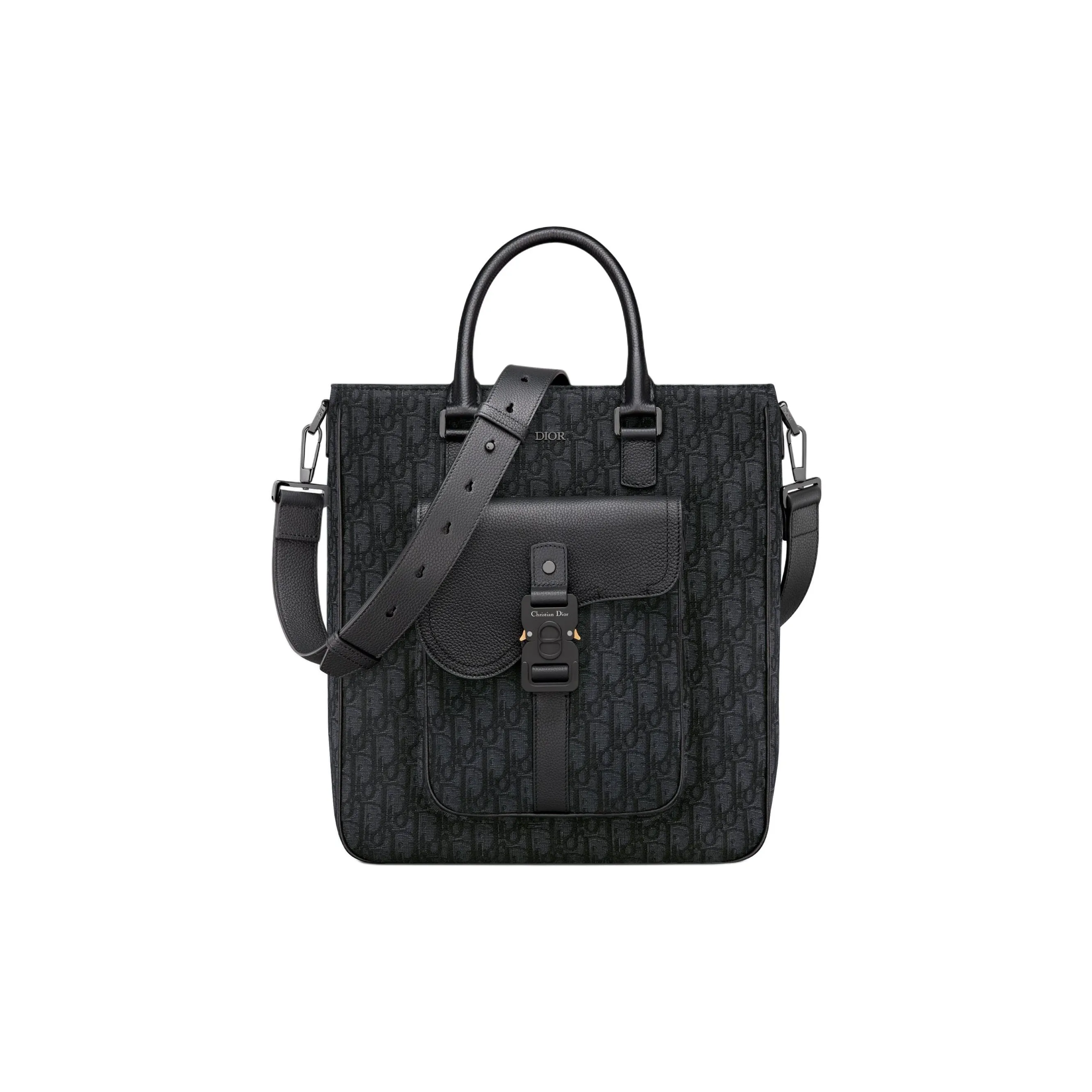 DIOR Saddle Oblique Jacquard Canvas Tote Bag Shopping Bag Shoulder Bag Crossbody Bag Handbag Regular Men's Black