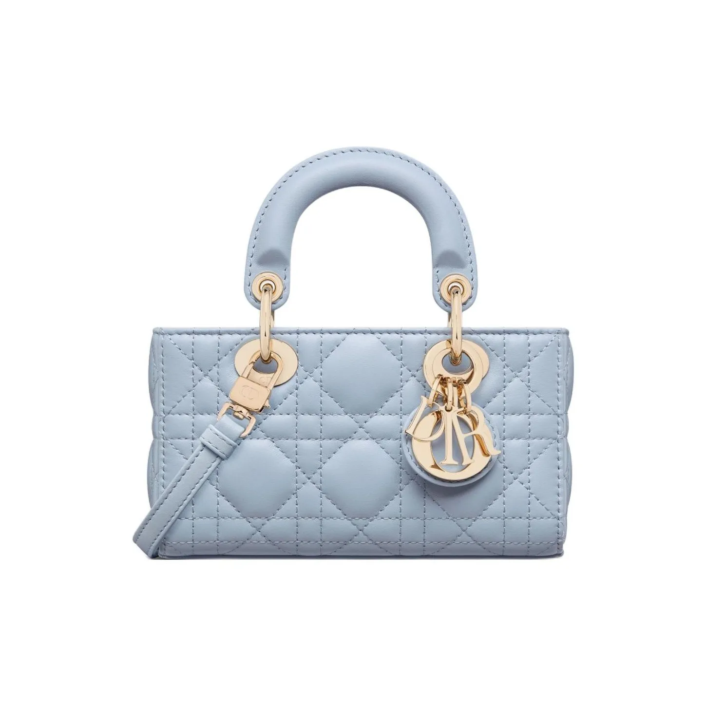 DIOR Lady D Joy Lambskin Lady Dior Bag, Shoulder Bag, Crossbody Bag, Handbag Mini Women's Light Blue