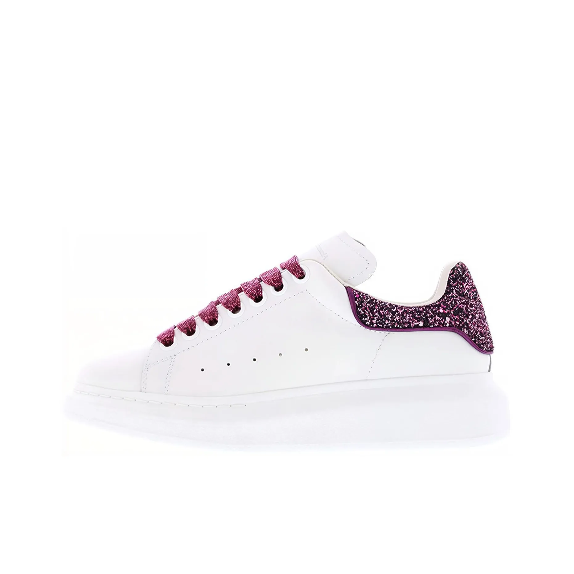 Alexander McQueen Oversized White Rose Glitter Women's