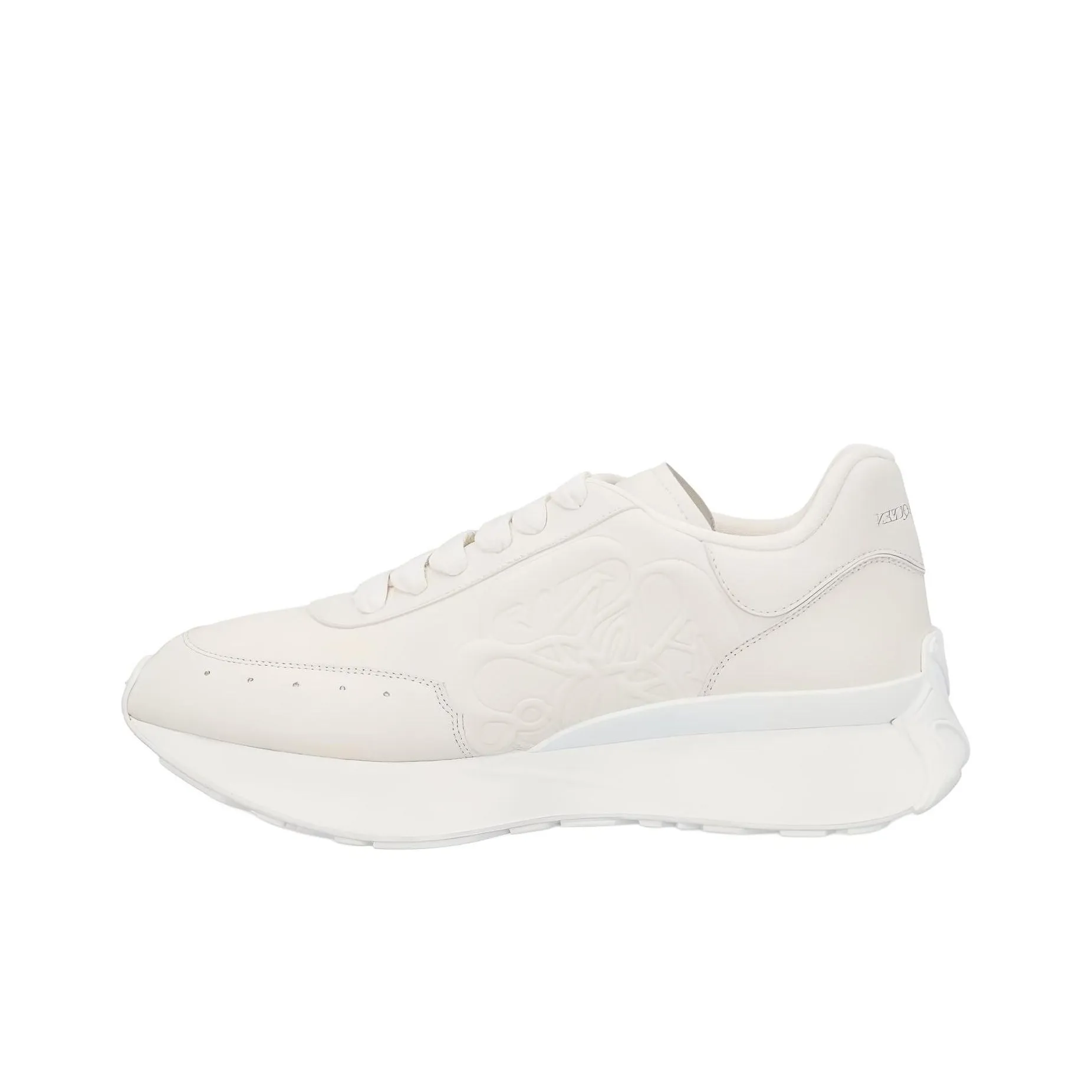 Alexander McQueen Sprint Runner Leather Sneakers 'Beige White'
