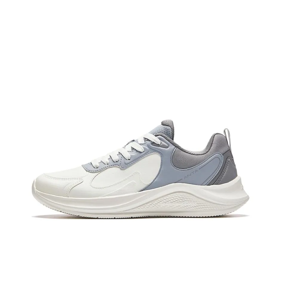 Anta Walk Slip Resistant, Abrasion Resistant, Breathable Low Top Casual Running Shoes Men's Ivory White Mist Gray