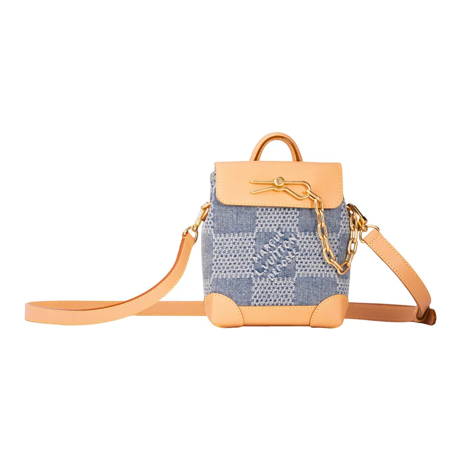 LOUIS VUITTON Nano Steamer Damier Denim 3D Blue Denim