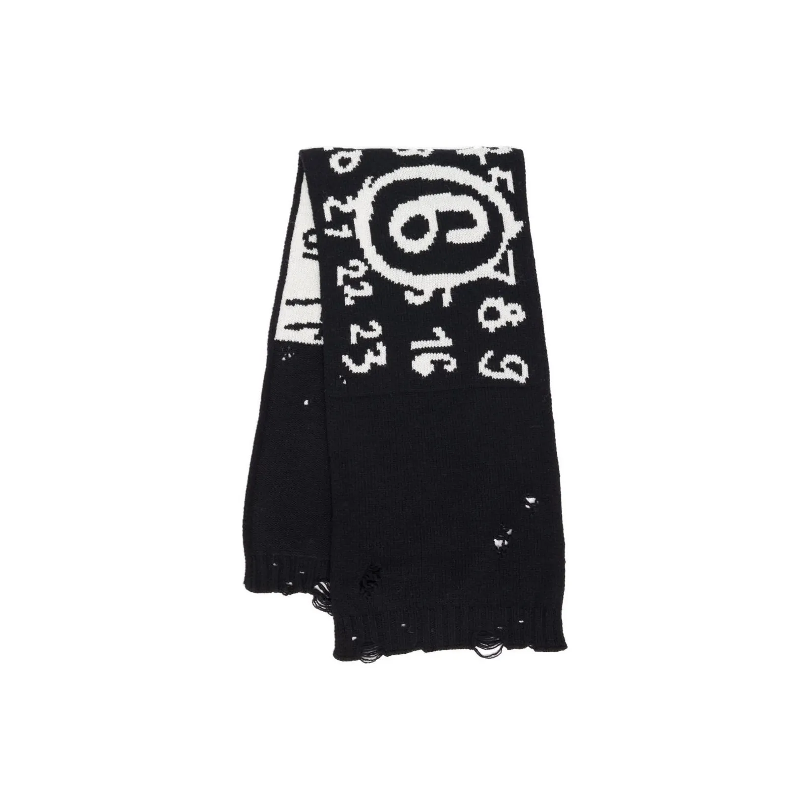 MM6 Maison Margiela Numbers motif Virgin Wool Scarf