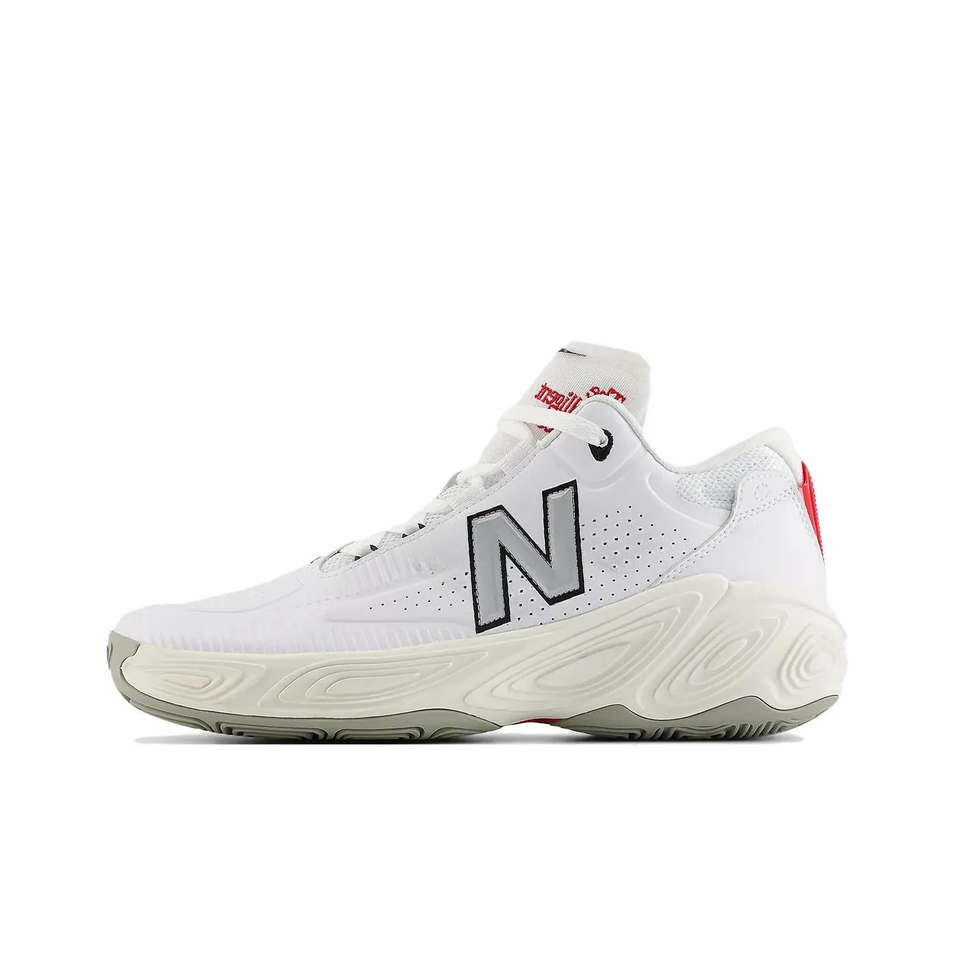 New Balance NB Fresh Foam BB V2 Anti Slip Wear Resistant High Top Basketball Shoes Unisex White Gray Red