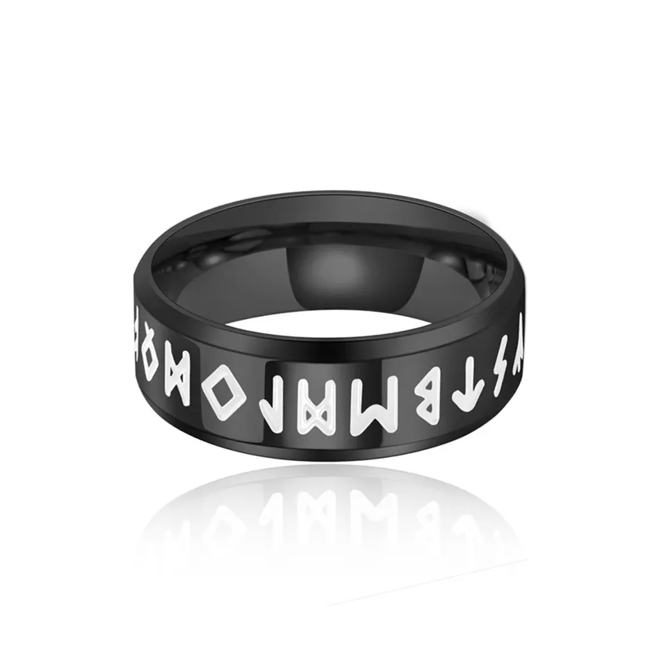 FOREVER MELODY Кольца из титанового сплава Унисекс Серебристый Черный